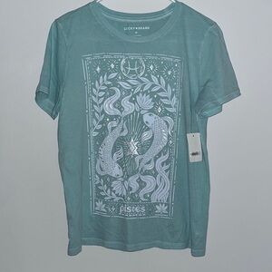 Lucky Brand Teal Pisces Graphic Tee
